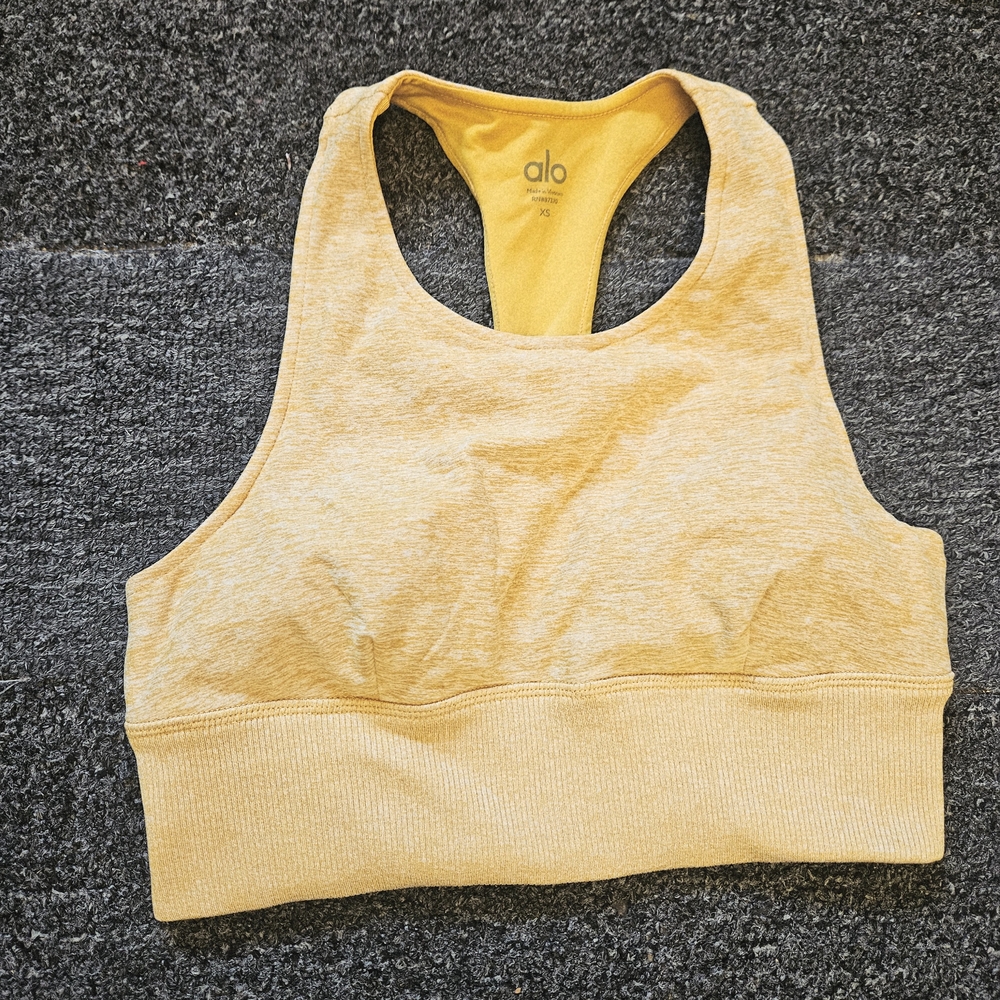ALO Yoga Women's Vibrant Yellow Racerback Bra